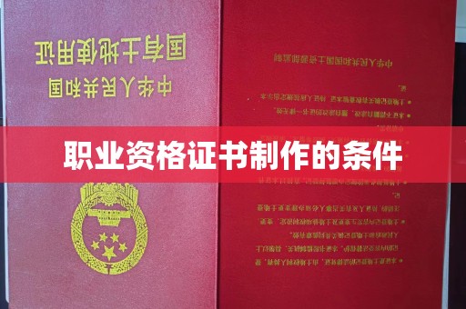 双阳职业资格证书制作的条件